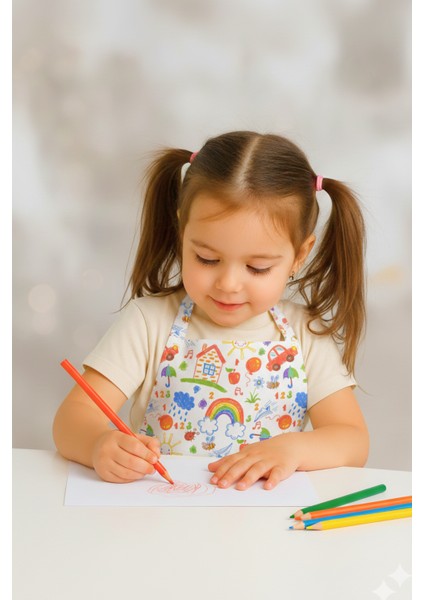Çocuk Etkinlik Önlüğü ve Mutfak Önlüğü + Su Geçirmez Kumaş + Renkli Hayvan Desenleri (3-8 Yaş) fırsatları