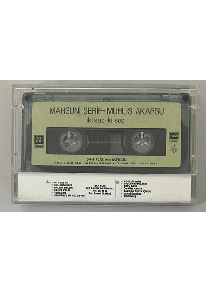 Mahsuni Şerif Muhlis Akarsu 2 Saz 2 Söz Kaset (Orijinal Dönem Kağıt Baskı Kaset) fiyatları