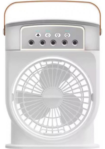 Şarjlı 600 ml Su Hazneli Taşınabilir Masaüstü Vanilatör Güçlü Fan ve 2000 Mah Pil Beyaz