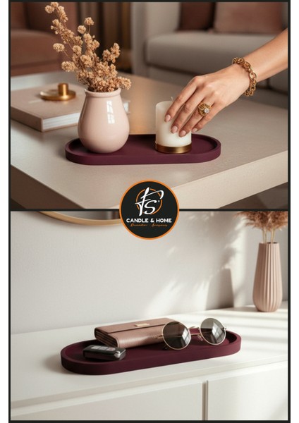 Oval Büyük Boy Beton Sunum ve Takı Tabağı, Çok Amaçlı Tabak, Mum Altlığı, Organizer fiyatları