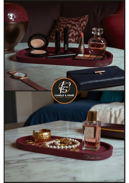 Oval Büyük Boy Beton Sunum ve Takı Tabağı, Çok Amaçlı Tabak, Mum Altlığı, Organizer fırsatları