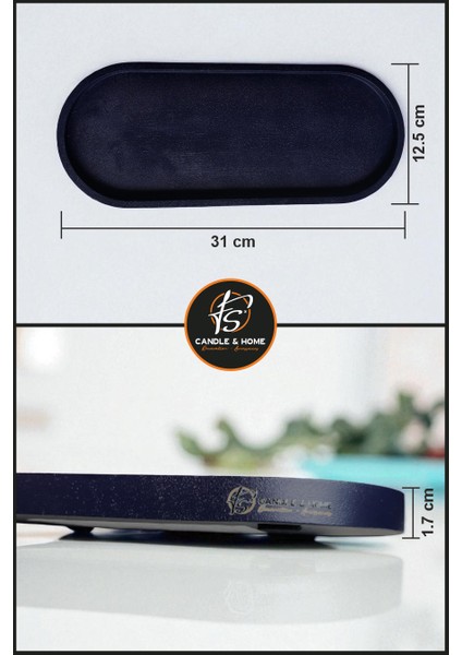 Oval Büyük Boy Beton Sunum ve Takı Tabağı, Çok Amaçlı Tabak, Mum Altlığı, Organizer indirimleri