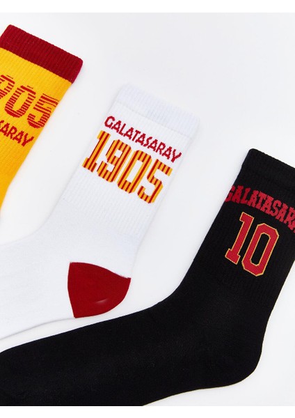 Galatasaray Baskılı Erkek Soket Çorap 5'li (W5) modelleri