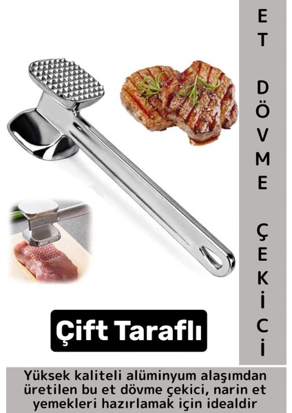 Ergonomik Tutuş Mutfak Et Kıyma Köfte Yüksek Kaliteli Dayanıklı Pratik Çift Taraflı Et Dövme Çekici