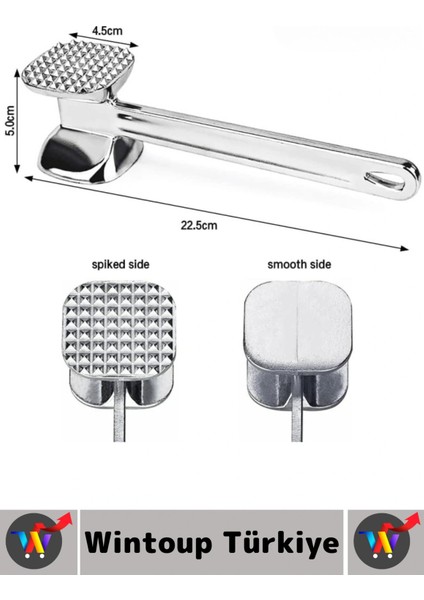Ergonomik Tutuş Mutfak Et Kıyma Köfte Yüksek Kaliteli Dayanıklı Pratik Çift Taraflı Et Dövme Çekici modelleri