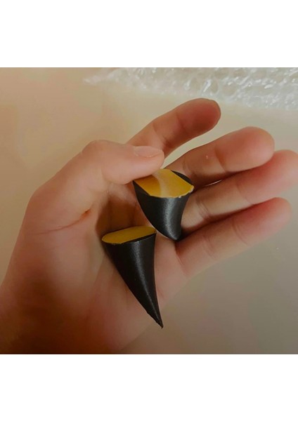 1 Çift Motosiklet Siyah Kask Boynuzu Süsü Kaliteli Içi Dolu Baskı Sivri Uç Boynuz Kask Süsü (3.5CMX45CM) modelleri