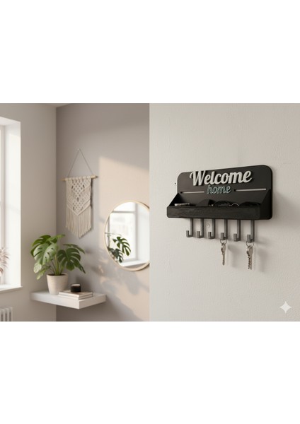 “Welcome Home” Duvar Tipi Çoklu Askı ve Anahtarlık Organizer fiyatları