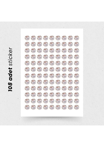 Yılbaşı Çiçek Temalı Mutlu Yıllar Sticker Seti, Yeni Yıl Hediye&paket Etiketi, 108 Adet, 33X33 mm fiyatları