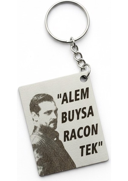 Anahtarlık Eşref Rüya "alem Buysa Racon Tek" Lazer Kesim Mdf