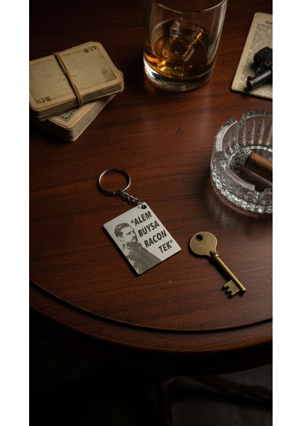 Anahtarlık Eşref Rüya "alem Buysa Racon Tek" Lazer Kesim Mdf fiyatları