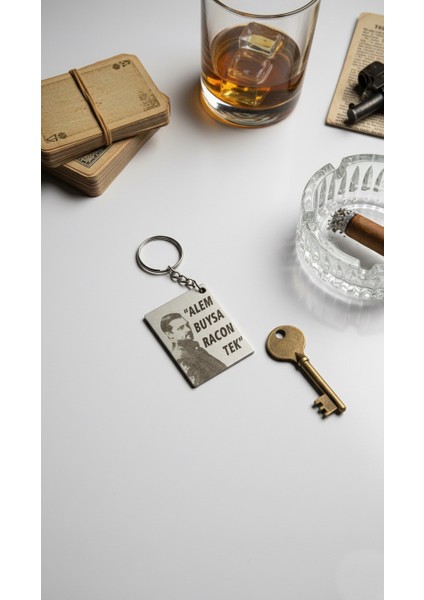 Anahtarlık Eşref Rüya "alem Buysa Racon Tek" Lazer Kesim Mdf fırsatları