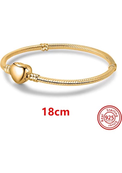 Damgalı Gold Renk Kalp Yılan Zinciri Bileklik modelleri