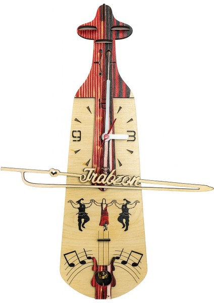 Her Saat Başı Kemençe Çalan Karadeniz Temalı Trabzon Yazılı Ahşap Duvar Saati | Müzikli Dekoratif Saat fiyatları