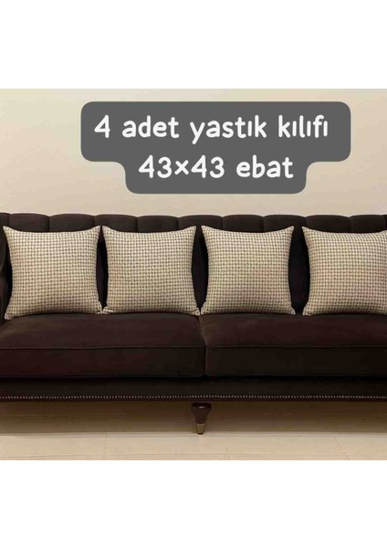 Yastık Kılıfı (Açıklama: 4 Adet Yastık Kılıfı Gönderilecektir.) Ebatları: 43X43