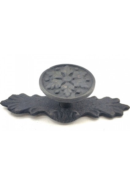 Antika Tarz Dekoratif Pirinç Çiçek Düğme - 27X70 Mm, Oksit