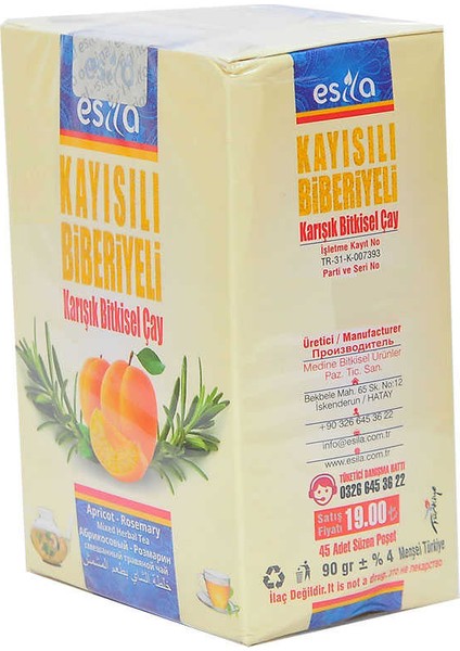 Kayısılı Biberiyeli Karışık Sel Çay 45 Süzen Poşet fiyatları