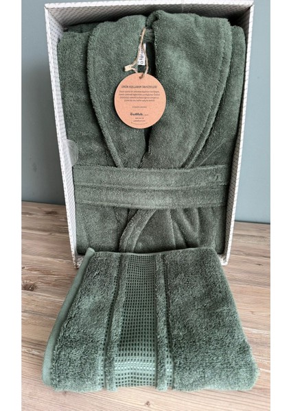 Colourist Şalyaka Bornoz + Havlu - Zümrüt