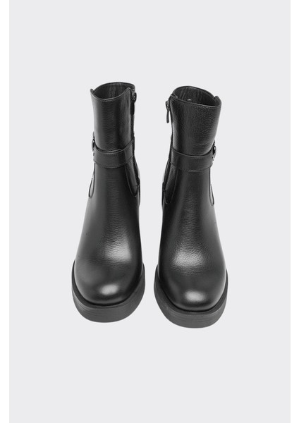 Hakiki Deri Kalın Topuk Kadın Bot modelleri