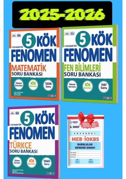 Fenomen 5.sınıf Kök Matematik Fen Bilimleri Türkçe Soru Bankası Seti