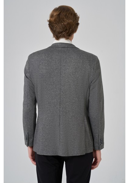 Erkek Füme Örme Slim Fit Mono Yaka Ceket indirimleri
