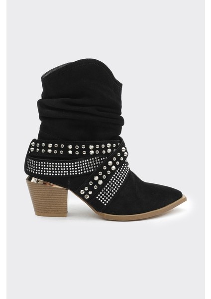 Zımba Aksesuarlı Hakiki Deri Kadın Bot