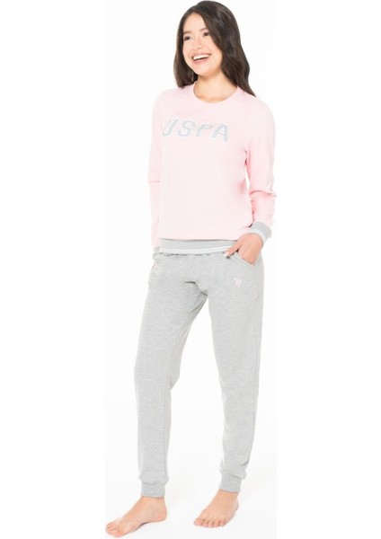 20117 Kadın Pembe Yuvarlak Yaka Uzun Kollu Pijama Takımı fiyatları