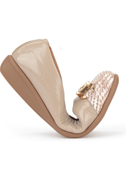 , Kadın Hakiki Deri Babet 1531050Z26142208K Vizon modelleri