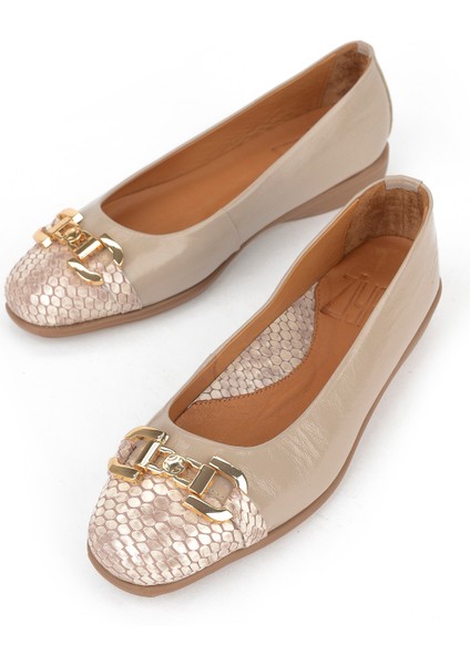 , Kadın Hakiki Deri Babet 1531050Z26142208K Vizon