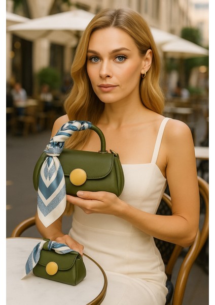 Kadın Şal Detaylı Mini Omuz ve El Çantası