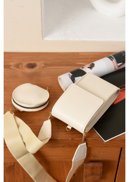 Lüks Çapraz Askılı Kolon Kemer Detaylı Mini Cüzdan Tasarımlı Çanta