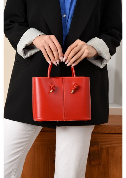 Kadın 3 Bölmeli Kaliteli Şık Çanta Omuzdan Asmalı Elden Tutmalı Askılı