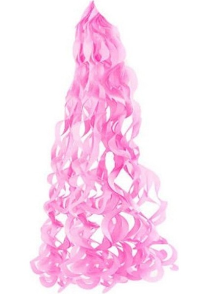 Pelur Kağıttan Süs Sarkık Fon Süsü Pembe Balon Süsü 1 Metre