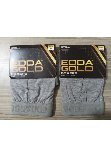 Gold Penye Kumaş Likralı Erkek Boxer - Gri - x Large - 2li