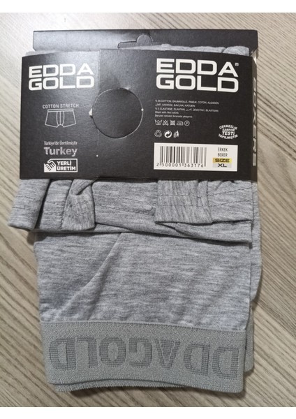 Gold Penye Kumaş Likralı Erkek Boxer - Gri - x Large - 2li modelleri