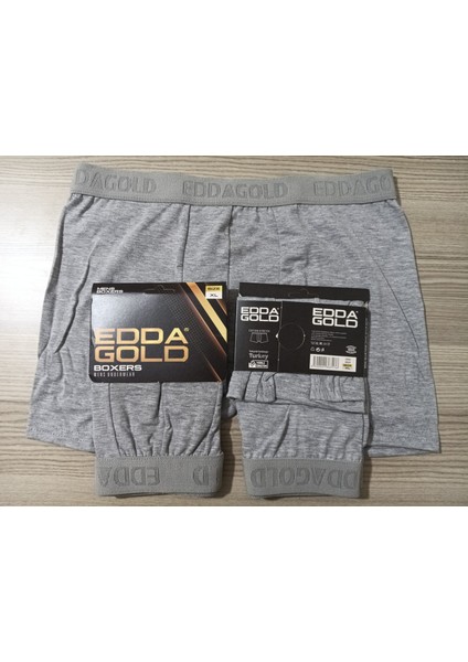Gold Penye Kumaş Likralı Erkek Boxer - Gri - x Large - 2li fırsatları
