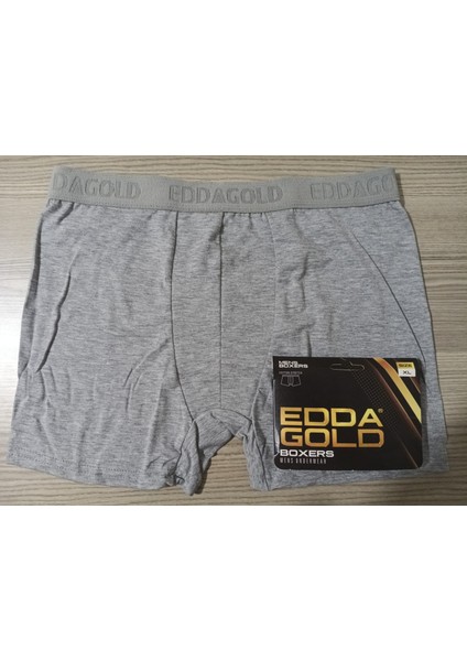 Gold Penye Kumaş Likralı Erkek Boxer - Gri - x Large - 2li indirimleri
