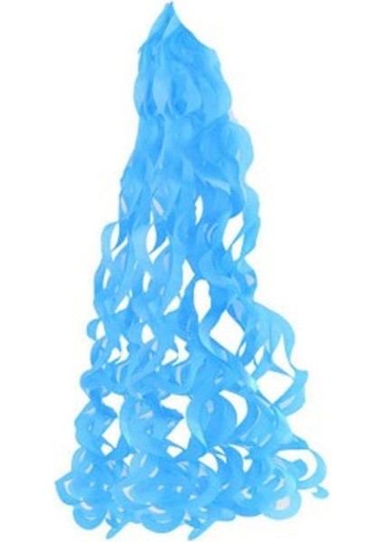 Pelur Kağıttan Süs Sarkık Fon Süsü Mavi Balon Süsü 1 Metre