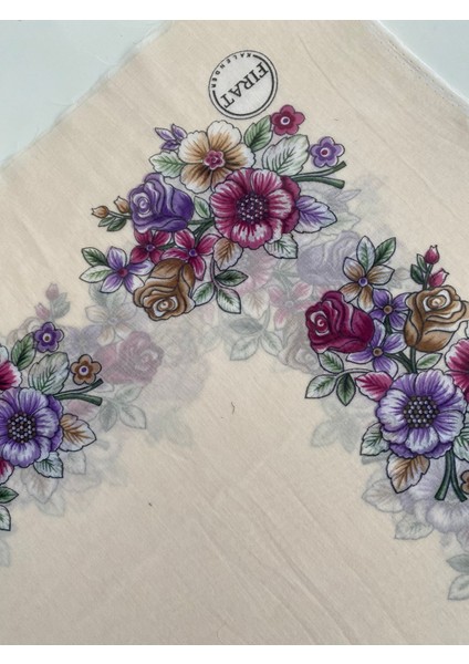 Çiçekli Desen Oyalık Pamuk Yazma