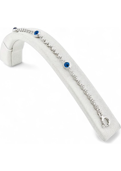 925 Ayar Gümüş Üçlü Nazar Boncuğu Orta Boy Halka Zincir Kadın Gümüş Bileklik fiyatları