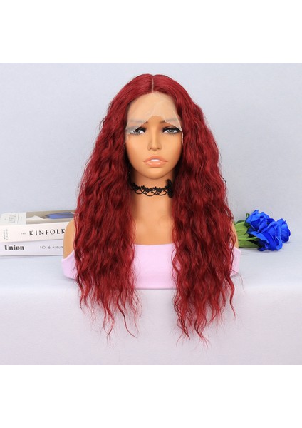 Kabarık Dalgalı Kızıl Tül Peruk