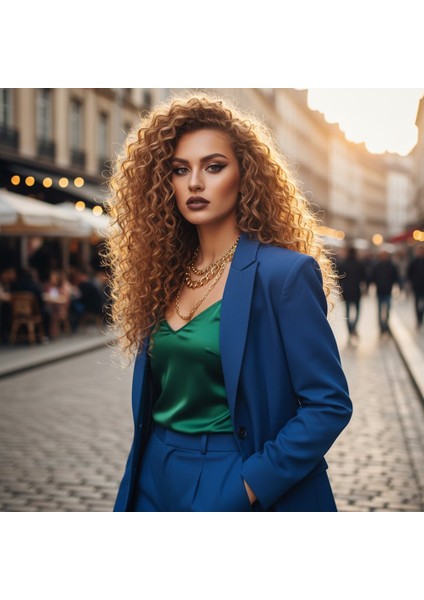 Afro Dalga Front Lace Gerçek Tül Peruk / Balköpüğü / 60/65CM