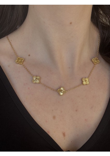 Gold Yonca Dizisi Kolye