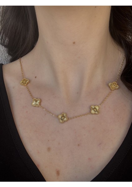 Gold Yonca Dizisi Kolye modelleri