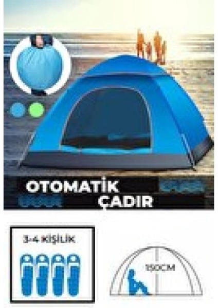 Otomatik Havada Açılan Su Geçirmez Çadır 4 Kişilik