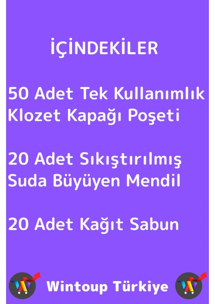 Seyahat 50 Adet Klozet Kapak Örtüsü 20 Adet Suda Büyüyen Mendil 20 Adet Kağıt Sabun Özel Hijyen Seti indirimleri
