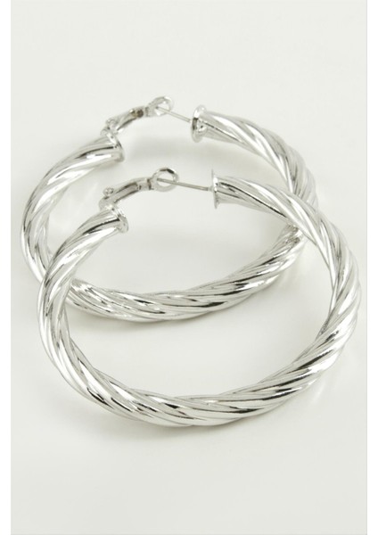 Wizard Burgulu Halka Küpe 6 Cm-Gümüş Rengi fiyatları