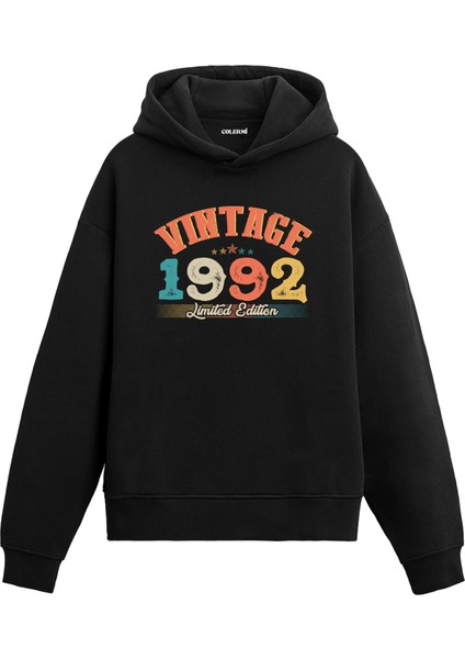 Vintage Hoodie 1992 Doğum Tarihi Baskılı Kapşonlu Unisex Hoodie
