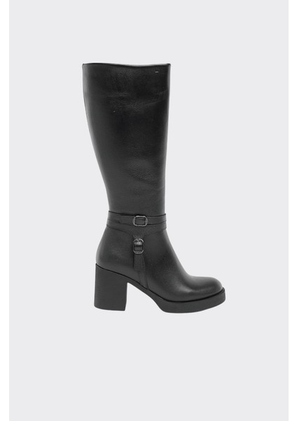 Hakiki Deri Fermarlı Kadın Çizme