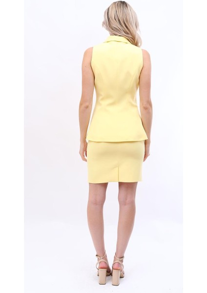 Abiye Yelek & Kısa Klem Etek Takım-Sarı fiyatları