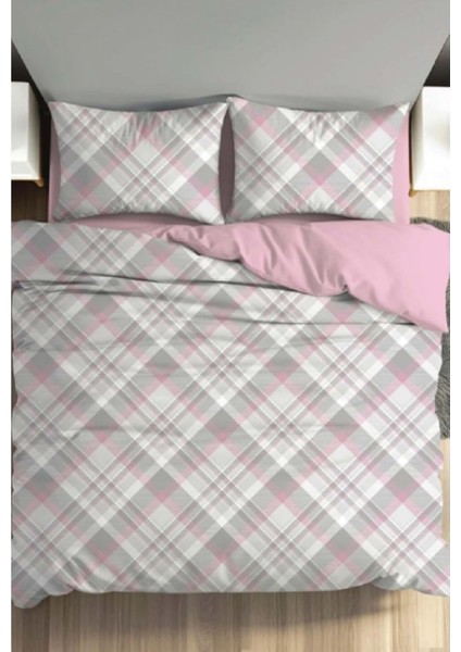 Fixbox Ranforce Tek Kişilik Lastikli Çarşafı Nevresim Takımı Linea Pudra